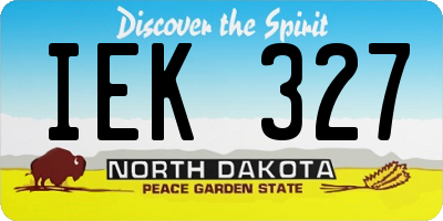 ND license plate IEK327
