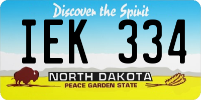 ND license plate IEK334