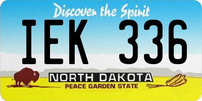 ND license plate IEK336