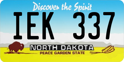 ND license plate IEK337