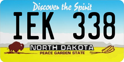 ND license plate IEK338