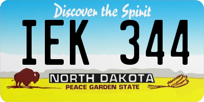 ND license plate IEK344