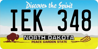 ND license plate IEK348