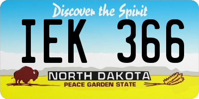ND license plate IEK366