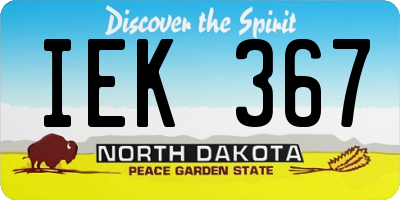 ND license plate IEK367