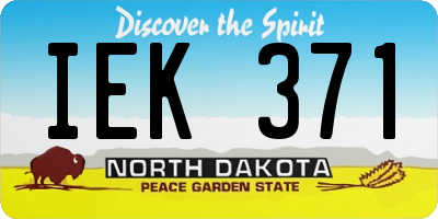 ND license plate IEK371