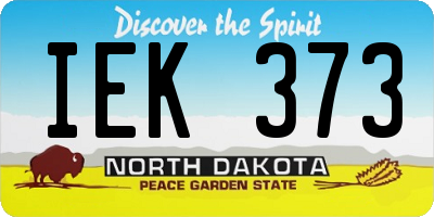 ND license plate IEK373