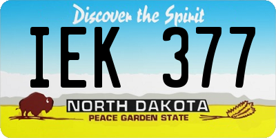 ND license plate IEK377