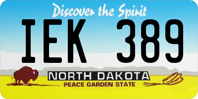 ND license plate IEK389