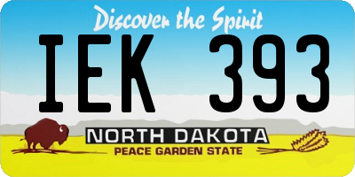 ND license plate IEK393