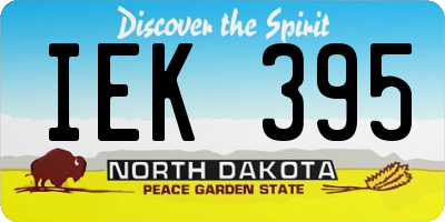ND license plate IEK395