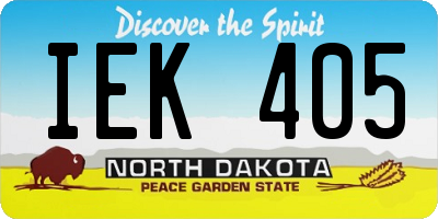 ND license plate IEK405