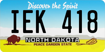 ND license plate IEK418