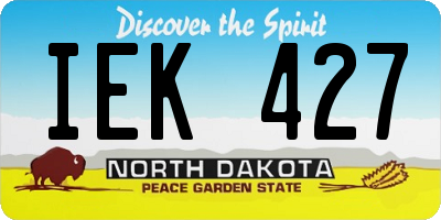 ND license plate IEK427