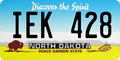 ND license plate IEK428