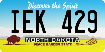 ND license plate IEK429