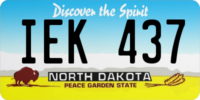 ND license plate IEK437