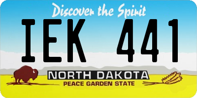ND license plate IEK441