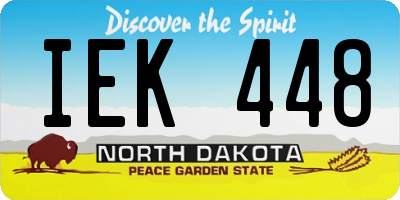 ND license plate IEK448