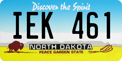 ND license plate IEK461