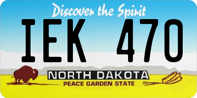ND license plate IEK470