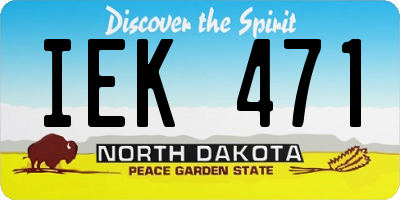 ND license plate IEK471