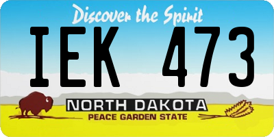 ND license plate IEK473