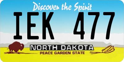 ND license plate IEK477