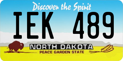 ND license plate IEK489