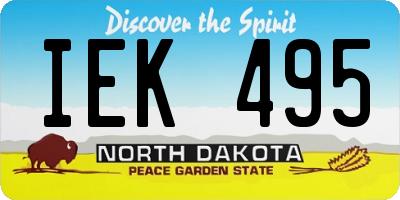 ND license plate IEK495
