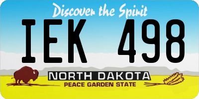 ND license plate IEK498