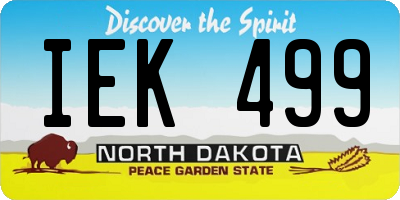 ND license plate IEK499