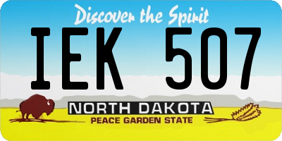 ND license plate IEK507