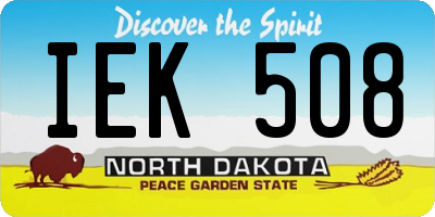 ND license plate IEK508