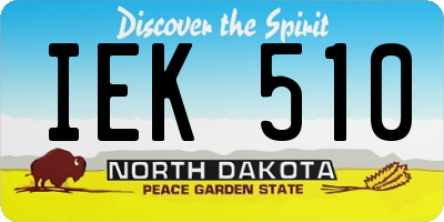 ND license plate IEK510