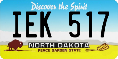 ND license plate IEK517