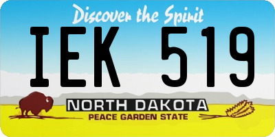 ND license plate IEK519