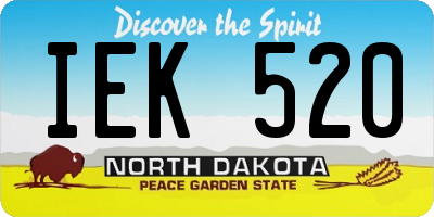 ND license plate IEK520