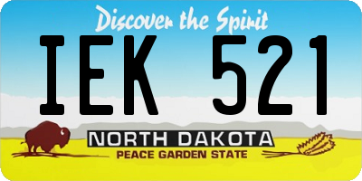 ND license plate IEK521