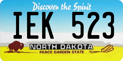 ND license plate IEK523