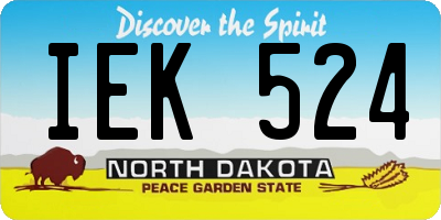 ND license plate IEK524