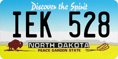 ND license plate IEK528