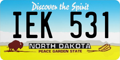 ND license plate IEK531