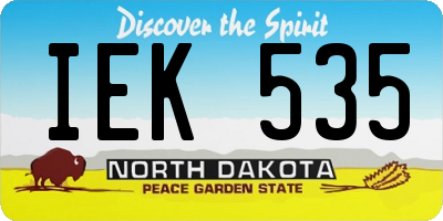 ND license plate IEK535