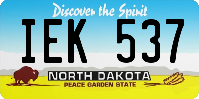 ND license plate IEK537