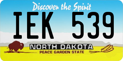 ND license plate IEK539