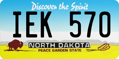 ND license plate IEK570