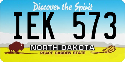 ND license plate IEK573