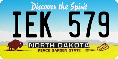 ND license plate IEK579
