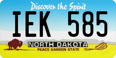 ND license plate IEK585
